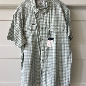 Poncho Light Blue Checkered Casual Shirt XL SLIM FIT